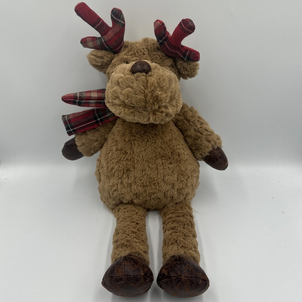 Pier 1 Imports‎ Reindeer Plush Toy Christmas Holiday Stuffed Animal Soft 18 Inch